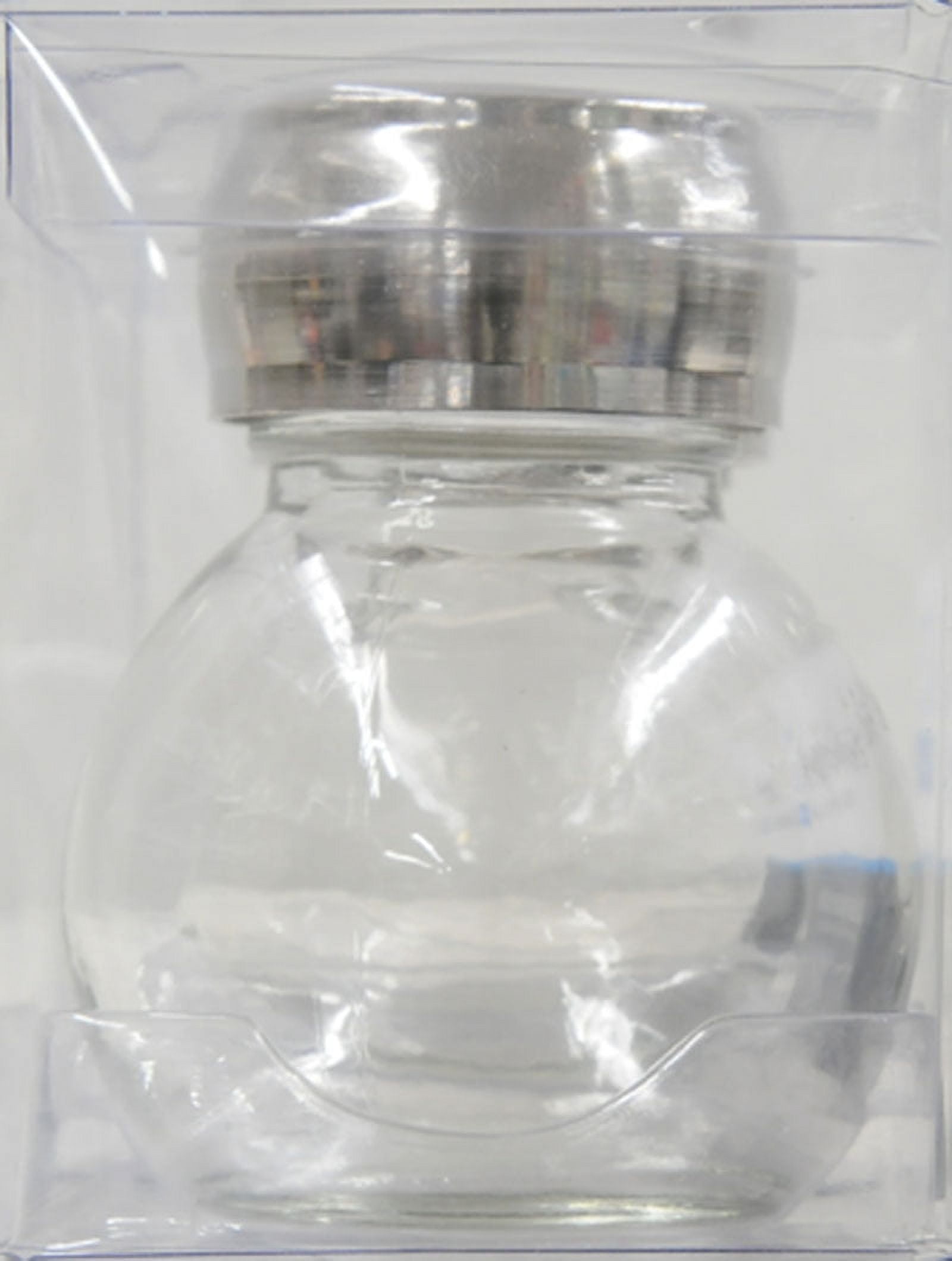Mainstays Orbit Salt and Pepper Shaker Set, Clear Glass Seasoning Shakers with Chrome Lid for Kitchen Table, Dining and Cooking, 2-Pack