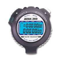 ULTRAK 360 LED Backlight 30 Memory Stopwatch, Black