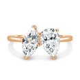 thumbnail image 2 of ESTE ORIGIN 4.00Ct Toi-et-Moi Marquise & Pear Moissanite Ring – Dual Center Stones in 14K Rose Gold for Women US 8.5, 2 of 7
