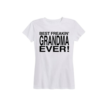 Best Freakin Grandma Ever, Stacked Black  - Ladies Short Sleeve Classic Fit