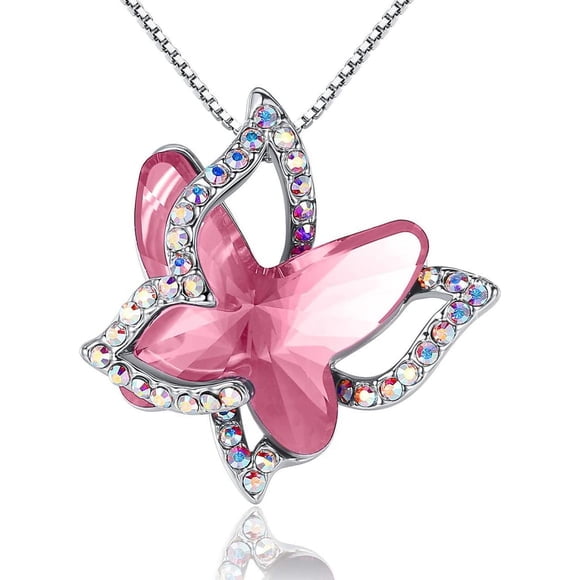 LAICAIW Butterfly Necklace Pendant Women Necklace Made with Swarovski Crystals Gifts for Her