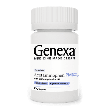 Genexa Acetaminophen PM Extra Strength Pain & Sleep Aid Caplets, 100 Count