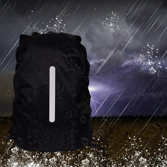 Backpack Rain Cover Dustproof 8 70L Reflective Rainproof for Camping Black
