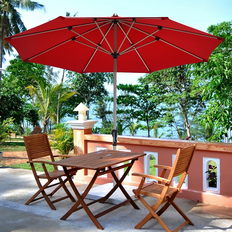 16 foot patio umbrella Walsunny 16 FT Large Outdoor Patio Umbrella with Base Included,  Double-Sided Rectangular Umbrella with Crank Handle for Outside, Gray