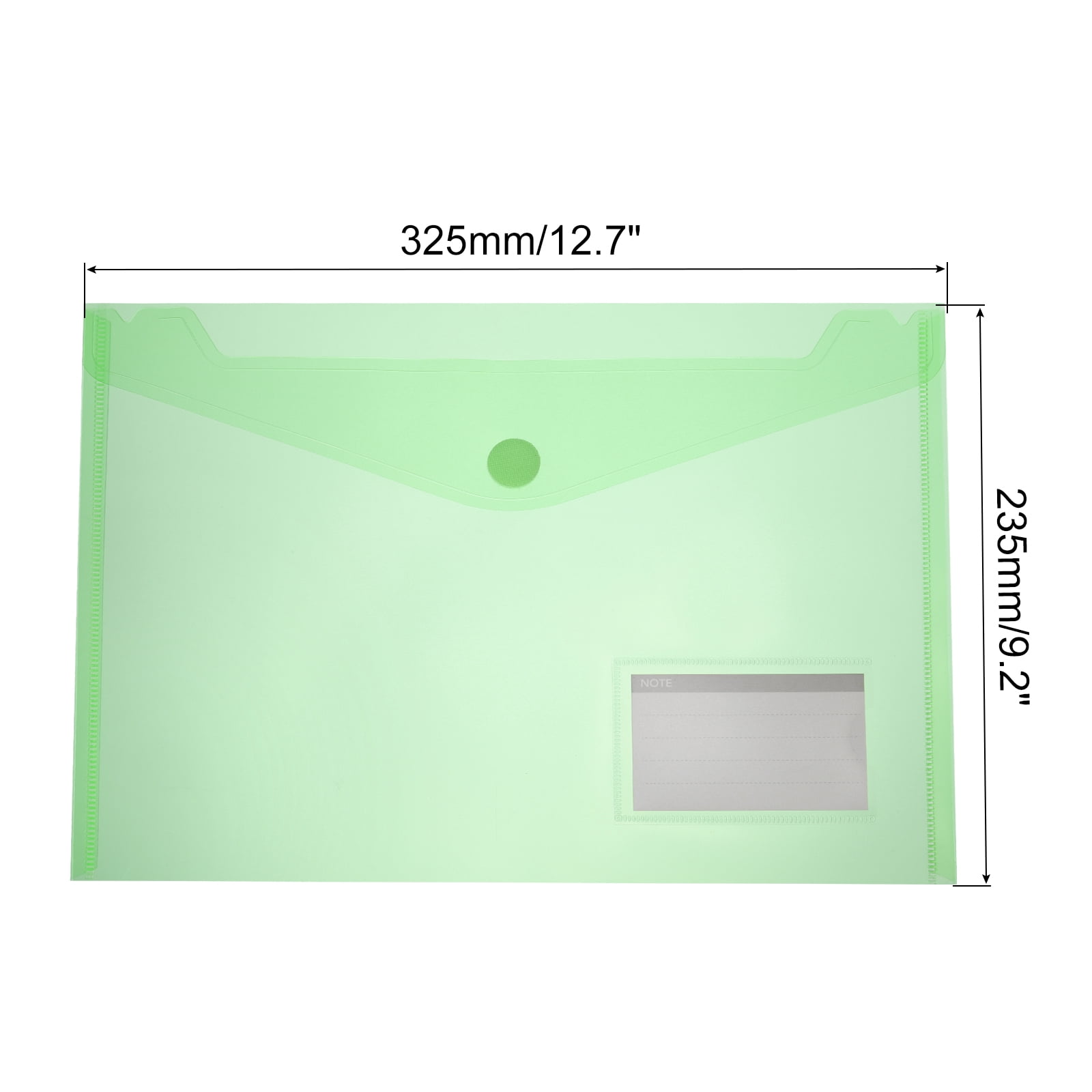Uxcell Plastic Envelopes Folder, 15Pcs A4 Letter Size with Label Pocket File Bag Green
