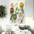 thumbnail image 3 of Colorful Tapestry, Various Herbs Spices and Dried Foods Culinary Theme Image Top View, Wall Hanging for Bedroom Living Room Dorm Decor, 40W X 60L Inches, Off White and Multicolor, by Ambesonne, 3 of 5