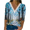 thumbnail image 2 of Puntoco Mujer Moda Casual Manga Larga Botones Cómoda Impresión Sudadera tops Blusa Puntoco Puntoco-3801, 2 of 5