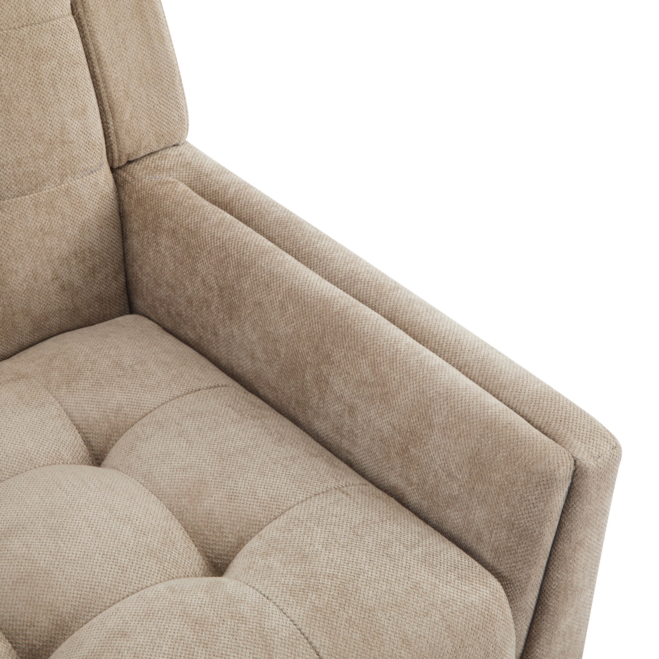 Christopher Knight Home Mid-Century Modern Armchair, Tufted Chenille Upholstery & Rubberwood Legs, Light Brown, Set of 2
