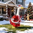 thumbnail image 4 of AZXY Christmas Porch Goose Outfit, 23‑Inch Goose Clothes Dress Set, Goose Clothing & Goose Cloth for Cement Plastic Lawn Goose Sculpture Statue, Xmas Outdoor Decor for Front Porch Yard Party Garden, 4 of 8