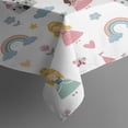 thumbnail image 3 of Rainbow Princess Castle Pattern Rectangle Tablecloth 60"x84",Waterproof Polyester Rectangle Table Cloth, Wipeable Spillproof Polyester Tablecloth for Dining, Camping, Indoor and Outdoor, 3 of 5