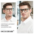 thumbnail image 2 of OCCI CHIARI Men's Stylish Oversized Reading Glasses 3.00 with Spring Hinge Fashion Readers for Reading 1.0 1.5 2.0 2.5 3.0 3.5 4.0 5.0 6.0 Turquoise, 2 of 6