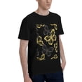 thumbnail image 2 of Bingfone Golden Glitter Butterflies Men'S Loose Fit Short-Sleeve Pocket T-Shirt, 2 of 7