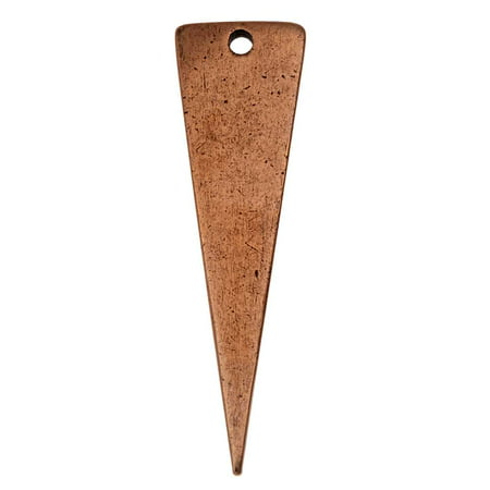 Nunn Design Flat Tag Pendant, Blank Inverted Triangle 37.5mm, 1 Piece, Antiqued Copper