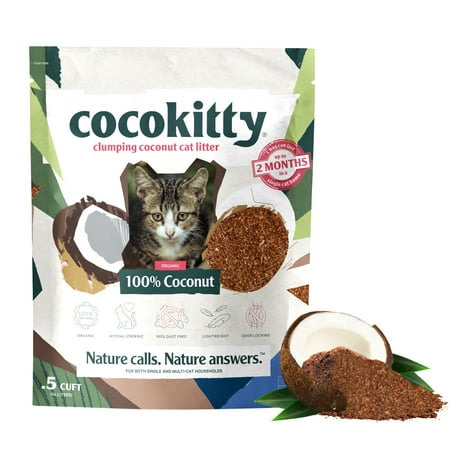 Cocokitty All-Natural Lightweight Long-Lasting Cat Litter - Dust Free - Hypoallergenic - Flushable - Biodegradable -