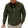 thumbnail image 2 of pstuiky camisas de manga larga para hombre, Camisa informal de sarga de color liso con cuello alto y bolsillos abotonados para hombre salir tops l, 2 of 7