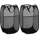thumbnail image 1 of Cesto de malla para la colada emergente,Las cestas plegables para ropa son ideales para la habitación de los niños, el dormitorio universitario o para viajes. (Negro | Juego de 2), 1 of 4