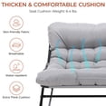 thumbnail image 3 of TLSUNNY Outdoor Rocking Papasan Chair with Ottoman, Patio Rocking Chair with Footrests, Side Pocket and Cushion, Thick Water-Repellent Fabric Cushion, Comfy Recliner, 3 of 11