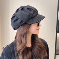 thumbnail image 3 of Eoperou Stylish Cloud Top Octagonal Beret Hat Solid Color Short Brim Comfortable Versatile Women Cap for Autumn/Winter, 3 of 7