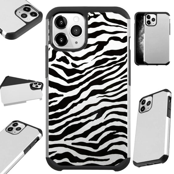 Compatible with iPhone 12 Mini Hybrid Fusion Guard Phone Case Cover (Zebra Skin )
