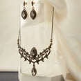 thumbnail image 5 of SOHI Women Brown Rhodium-Plated Stone Studded Jewellery Set, 5 of 6