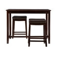 thumbnail image 3 of Pemberly Row Three Piece Counter Dining Set Faux Leather Seats in Brown Wood, 3 of 11