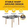 thumbnail image 4 of Grey Geometric Table Cloths for 4 Foot Rectangle Tables, Retro Black White Abstract Striped Lines Patio Waterproof Elastic Fitted Tablecloths, Washable Rectangular Table Cover for Camping, 4 of 8