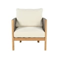 thumbnail image 3 of Christopher Knight Home Boho Outdoor Club Chair with Cushions, Handwoven Rope Armchair, Solid Wood, Teak+Beige+Grey, 3 of 11