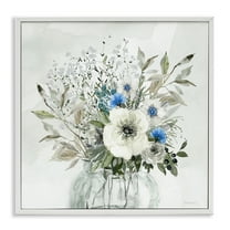 Stupell Industries Bouquet of Country Florals Plants & Flowers Painting White Framed Art Print Wall Art, 24 x 24