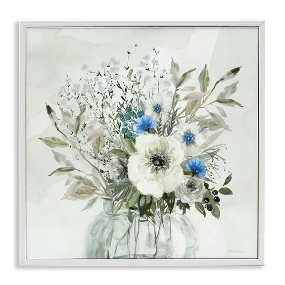 Stupell Industries Bouquet of Country Florals Plants & Flowers Painting White Framed Art Print Wall Art, 24 x 24