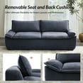 thumbnail image 5 of 90" Modern 3-Seater Sofa for Living Room Comfy Compact Apartment Couch with Removable Cushion, No Assembly Required, Navy, 5 of 10