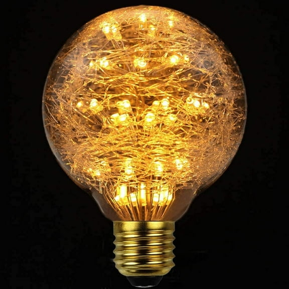 Firework Light Bulb, 3W Retro Starry Light Bulb E27 Base Vintage Edison Dimmable LED Light Bulb Fairy Firework Decorative Light Bulb LED Light Bulbs