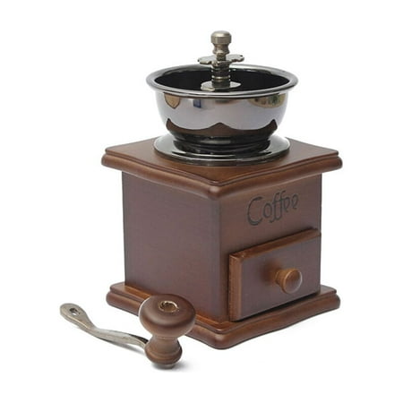 

OUNONA Manual Coffee Bean Hand Spice Vintage Style Wooden Retro Burr Mill Coffee Beans Grinding Machine Grain Mill