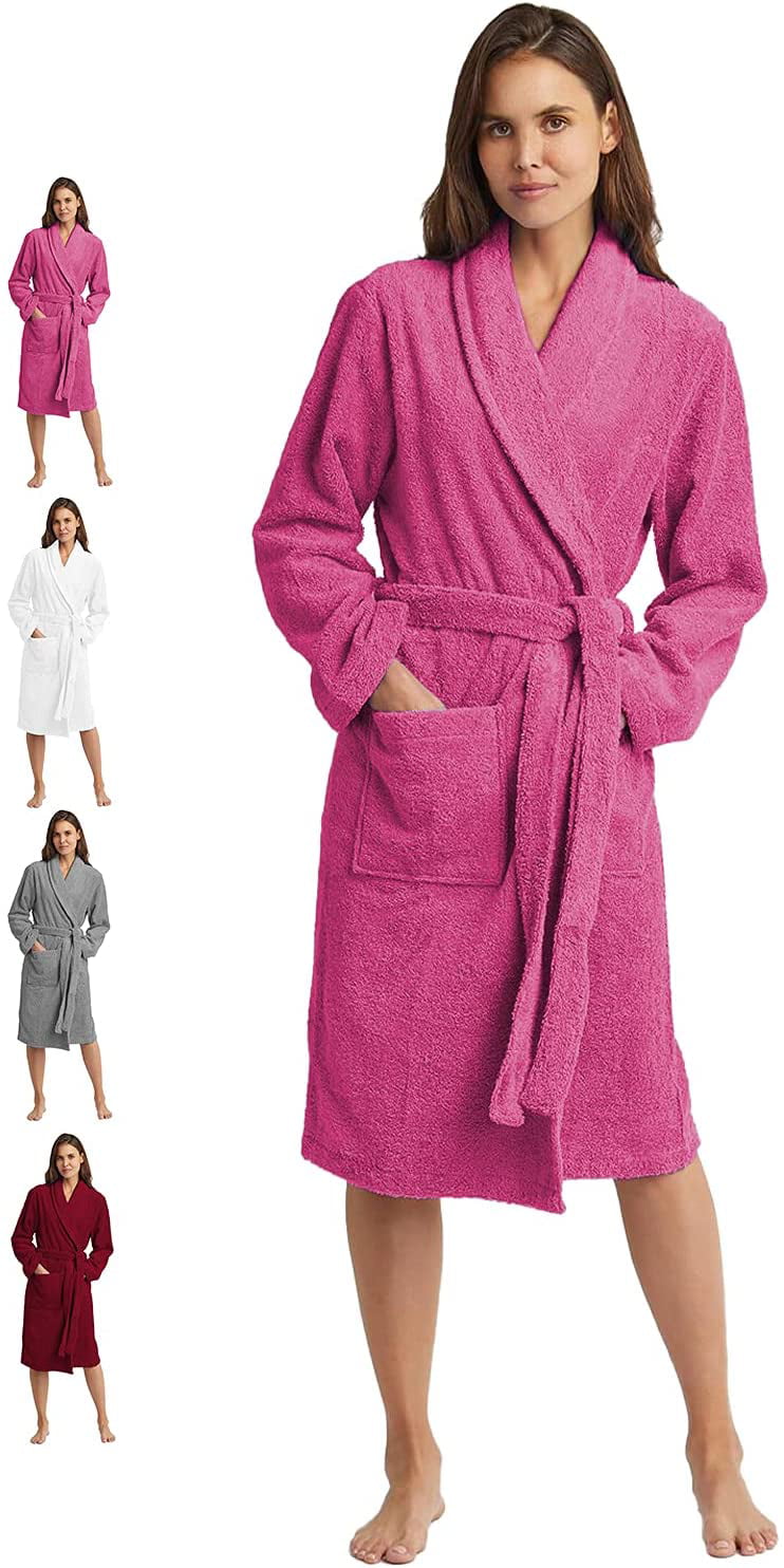 Canadian Linen Turkish Terry Women Bath robe - Soft Absorbent 400 GSM ...