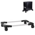 thumbnail image 1 of 1 pcs Mobile CPU Stand Ordinateur Réglable Tour Stand avec 4 Roues de Roulette S'Adapte à la Plupart des PC (Noir), 1 of 1