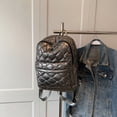 thumbnail image 2 of Mochila Nailon Acolchada A La Con Patrón Rombos Mochila Escolar Con (plata), 2 of 9