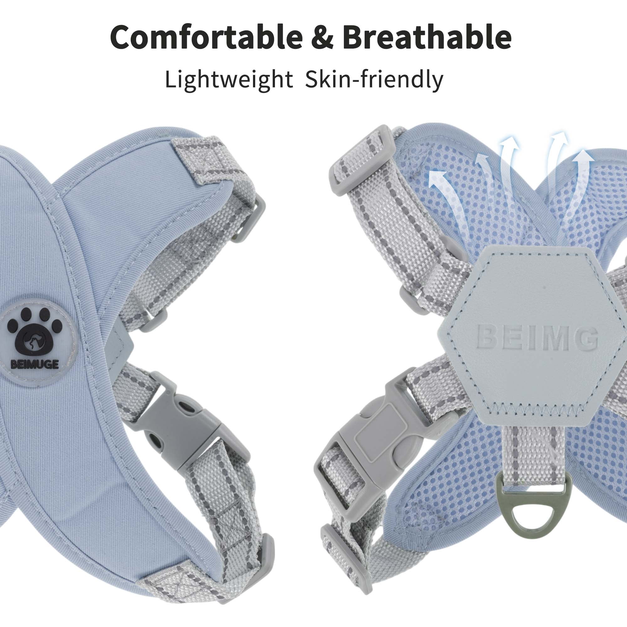 Unique Bargains Adjustable Anti-Choking Dog Bust Harness Blue