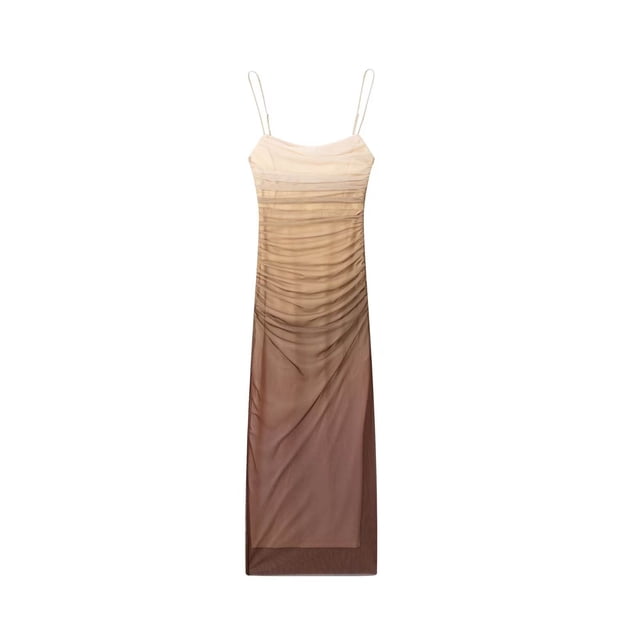 Fankiway Robe à Bretelles Imprimée Dégradée pour Femme, Robe Polyvalente au Style Élégant, Robes d'Été pour Femmes, Robes Sans Manches pour Femmes, Grande Taille