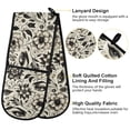 thumbnail image 4 of Dailycode Double Sided Oven Mitt with Loop Heat Resistant Kitchen Long Potholders 7" x 35" Vintage Eyes and Flower, 4 of 6