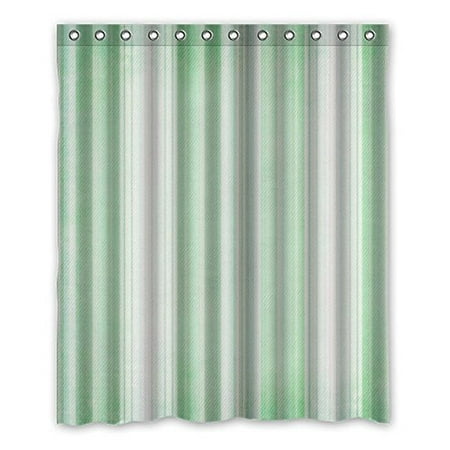 HelloDecor Small Fresh Simple Graphics Green Shower Curtain Polyester Fabric Bathroom Decorative Curtain Size 60x72
