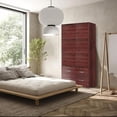 thumbnail image 4 of Better Home Products Sarah Modern Wood Double Sliding Door Armoire in Mahogany, 4 of 7