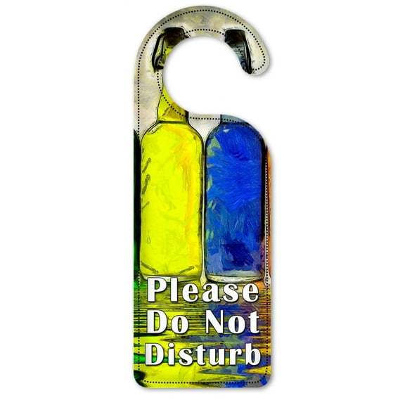 Do Not Disturb Door Knob Hanger Sign - Colorful Bottles