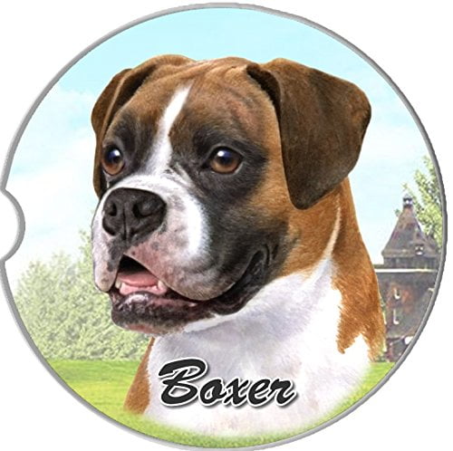 Boxer Dog Car Coaster Absorbent Keep Cup Holder Dry Stoneware New 