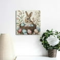 thumbnail image 4 of Fenyluxe Bunny Flowers Ready to Hang Easter Canvas Wall Art Decor 12x12in, 4 of 6