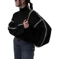 thumbnail image 2 of Chandail Col Roulé Automne pour Femmes Tricot Manches Longues Couture Contrastée Confortable Chaud Mode Décontractée Hiver, 2 of 9