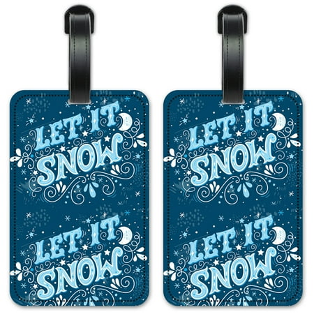 Let It Snow - Luggage ID Tags / Suitcase Identification Cards - Set of 2