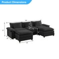 thumbnail image 4 of Puremind 118" Oversized Modular Sectional Sofa, Chenille U Shaped Cloud Couch, 30" Deep Seat Couch with Movable Ottomans for Living Room/Apartment, Dark Gray, 4 of 8