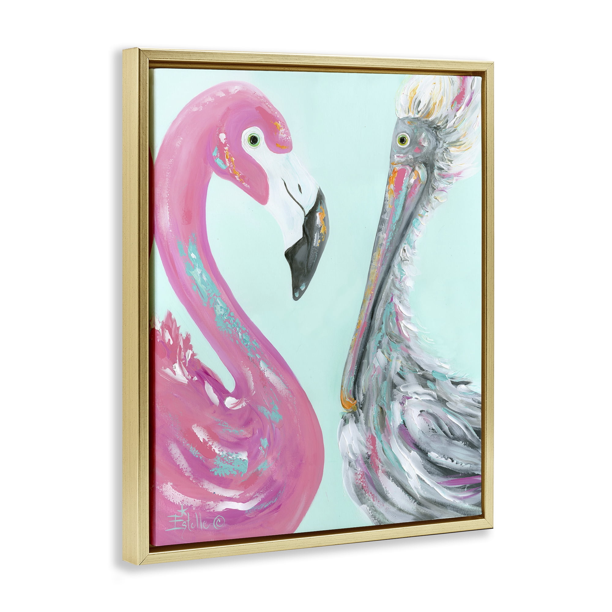 Stupell Industries Wild Nautical Birds Animals & Insects Painting Gold Floater Framed Art Print Wall Art, 25 x 31