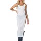 thumbnail image 3 of Lucakuins Vestido Midi para Mujer Slim Fit Verano Blanco Sin Mangas Cuello Redondo Alto Dividido Vestido Transparente Lucakuins  moda, 3 of 9