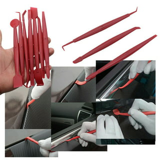 7Pcs Car Wrap Vinyl Tools Kit 3D Carbon Fiber Decal Film Squeegee Felt Kit  Blue 