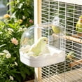 thumbnail image 4 of FastXmas Bird Cage Bath Hanging Parrot Bath Tub Water Shower Food Feeder Holder Tray Bird Bath Supplies for Small Birds Canary Budgies Cockatiel Lovebirds (White), 4 of 6